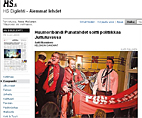 Helsigin Sanomat uutisoi Punatähtien keikan Juttiksessa 2.10.2008.